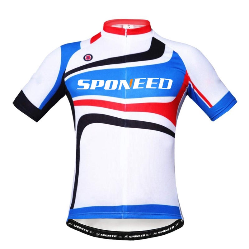 sponeed Bicycle Tshirt Men Biking Jersey and Short Pants Bike Clothes Summer Cycle Gear US L Blue Red - Image 2